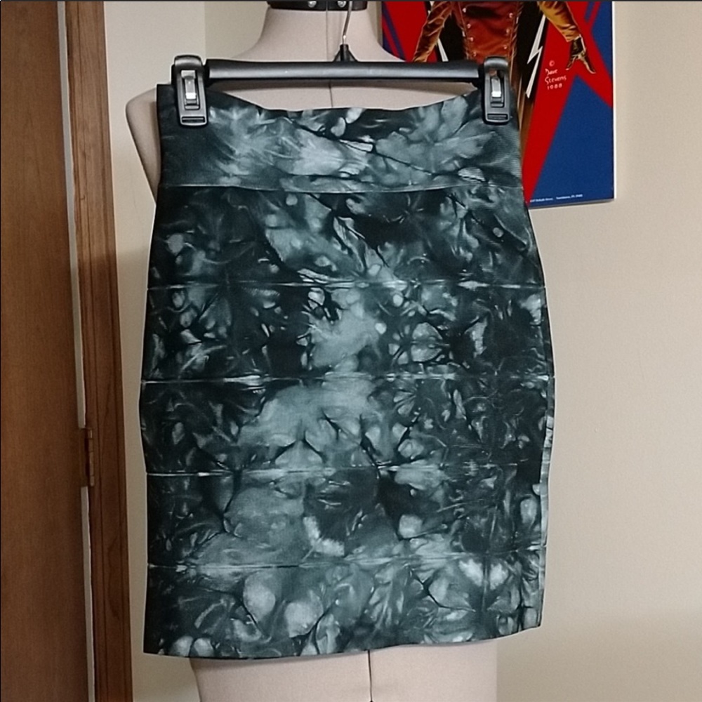 Herve Leger tie dye mini skirt